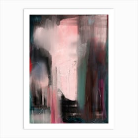 GREENWICH - Multi Colour Pink, Teal, Green. REd, Black, Abstract Art Print