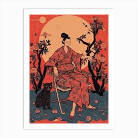 Female Samurai Onna Musha Illustration 8 Art Print
