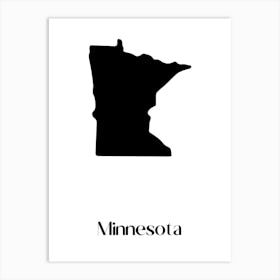 Minnesota State Silhouette Art Print