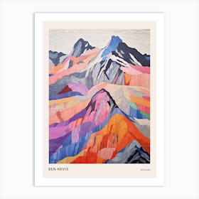 Ben Nevis Scotland 1 Colourful Mountain Illustration Poster Art Print