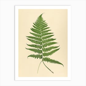 Vintage Illustration Harts Tongue Fern 3 Art Print