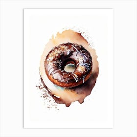 Chocolate Coconut Donut Cute Neon 1 Art Print