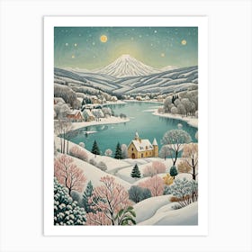 Winter Landscape In Pastel Art Print