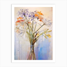 Abstract Flower Painting Agapanthus 1 Art Print