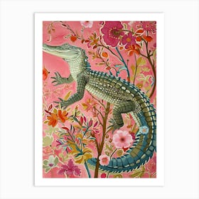 Floral Animal Painting Alligator 1 Art Print