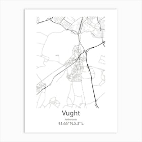 Vught,Netherlands Minimalist Map Art Print