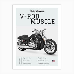 Harley Davidson V Rod Art Print