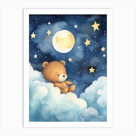 Baby Bear 1 Sleeping In The Clouds Art Print