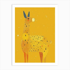 Yellow Llama 1 Art Print