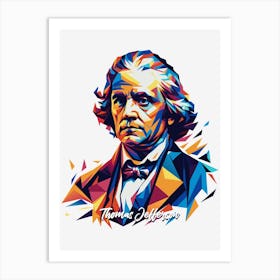 Thomas Jefferson 03 Portrait WPAP Pop Art Art Print