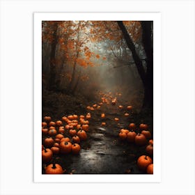 Pumpkins In The Woods Art Print