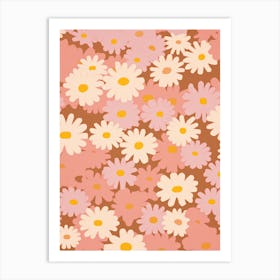 Daisies Flower Big Bold Illustration 1 Art Print