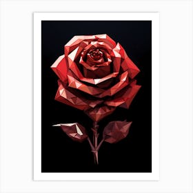 Polygonal Rose 2 Art Print