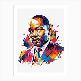 Martin Luther King Jr 03 Portrait WPAP Pop Art Art Print