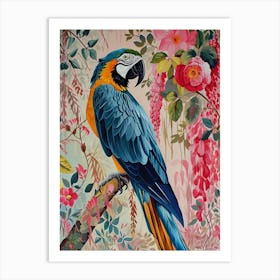 Floral Animal Painting Macaw 3 Art Print