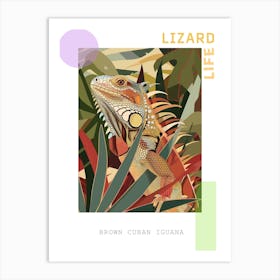 Brown Cuban Iguana Abstract Modern Illustration 3 Poster Art Print