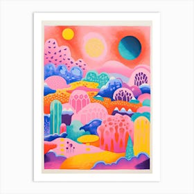 Abstract Landscape Risograph Style 1 Art Print