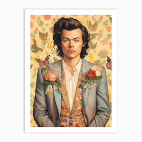 Harry Styles Kitsch Portrait 17 Art Print