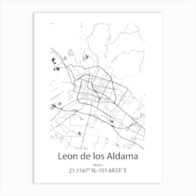 Leon,Spain Minimalist Map Art Print