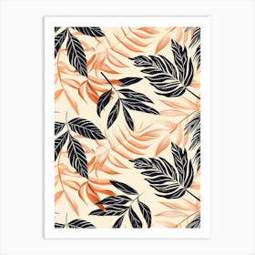 Seamless Pattern With Tropical Leaves 1 Art Print