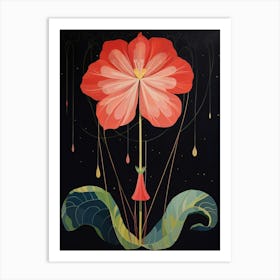 Amaryllis 1 Hilma Af Klint Inspired Flower Illustration Art Print