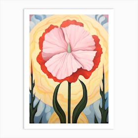 Carnation Dianthus 1 Hilma Af Klint Inspired Pastel Flower Painting Art Print