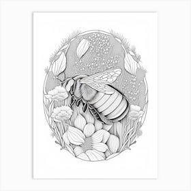 Hibernation Bee 3 William Morris Style Art Print