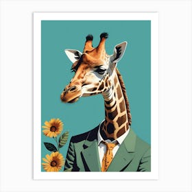 Giraffe In A Suit (23) Art Print