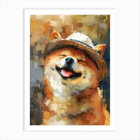 Oil Painting Smiling Shiba Inu 16 Art Print