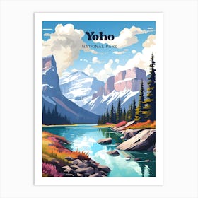 Yoho National Park Canada Summer Travel Art Illustration Art Print