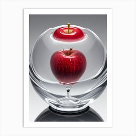 Red Apple In White Crystal 4 Art Print