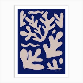 Blue And Pink Seaweed Art Print