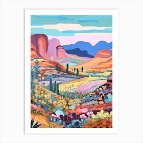 Colourful Desert Illustration 11 Art Print