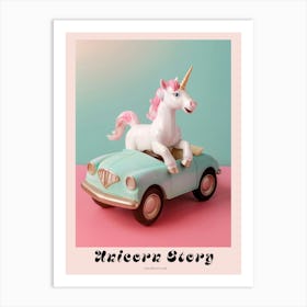 Toy Pastel Unicorn In A Toy Car 2 Poster Art Print