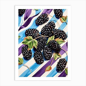 Blackberries Fruit Summer Illustration 1 Art Print