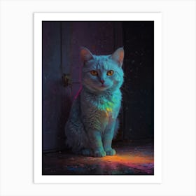 Cat In A Rainbow Art Print