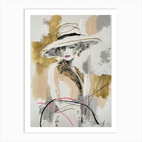 Woman In A Hat Art Print