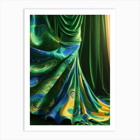 Green And Blue Dress Art Print