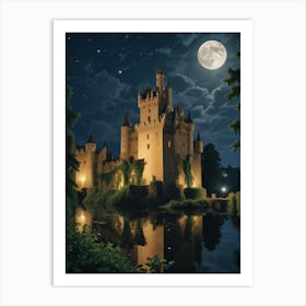 Castle At Night 3 Art Print