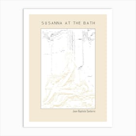 Ascii art Minimalist – Susanna At The Bath – Jean Baptiste Santerre – Classic Painting Art Print