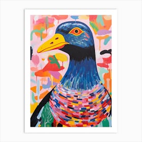 Colourful Bird Painting Coot 3 Affiche