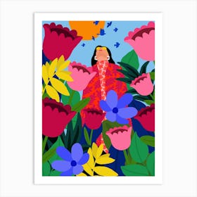 Surrounded By Flowers Art Print