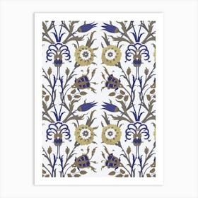 Turkish Tile — Iznik Turkish pattern, floral decor Art Print