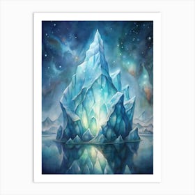 A Glowing Representation Of Underwater Icebergs Wi Art Print