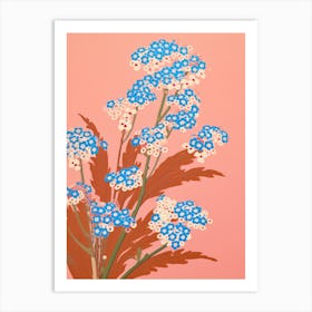 Forget Me Nots Flower Big Bold Illustration 2 Art Print