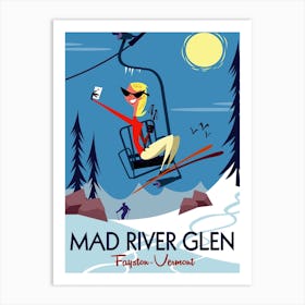 Mad River Glen Vermont Ski Poster Art Print