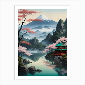 Serenity in the Misty Mountains Art Print