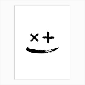 X - Smiley Face Art Print