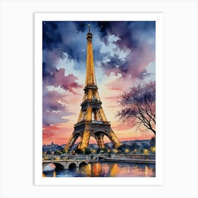 Eiffel Tower At Sunrise Art Print