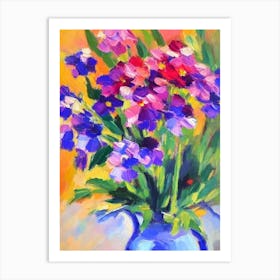 Bluebell Floral Abstract Block Colour Flower Art Print